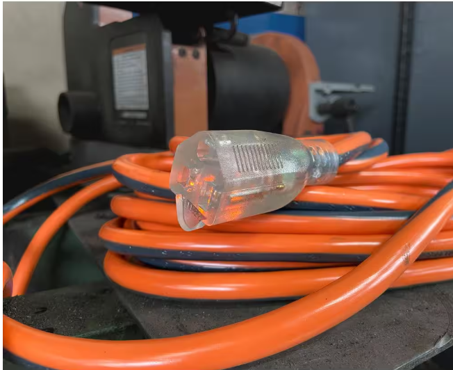 RIDGID 50 ft. 12/3 Heavy Duty Indoor/Outdoor Extension Cord with Lighted End, Orange/Grey