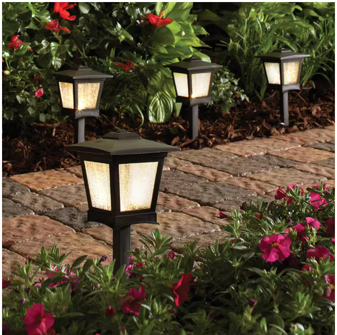 Hampton Bay Miramar 28 Lumen Low Voltage Black Integrated LED Outdoor Landscape Path Light Kit (6-Pack)