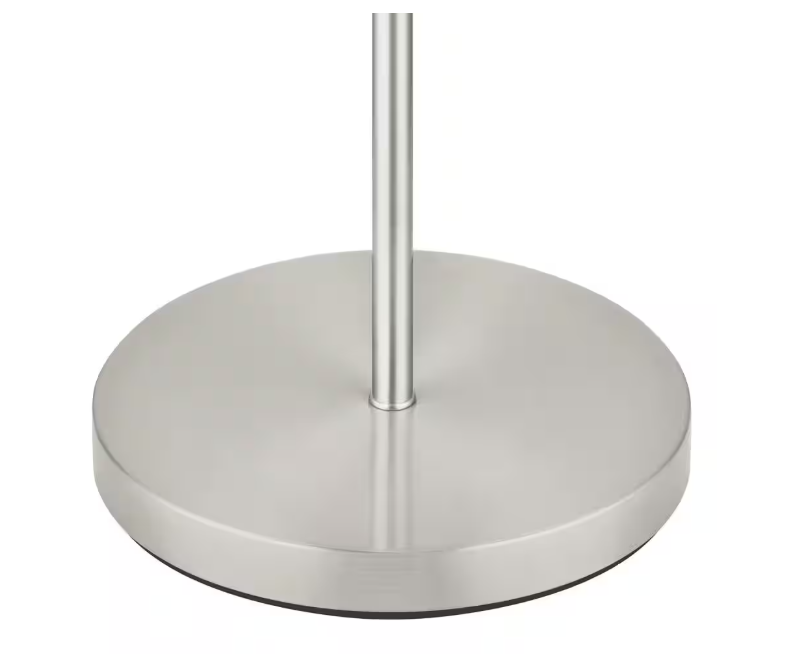 Hampton Bay 70 in. Brushed Nickel Mother Daughter 2-Light Torchiere Floor Lamp with Plastic Shade