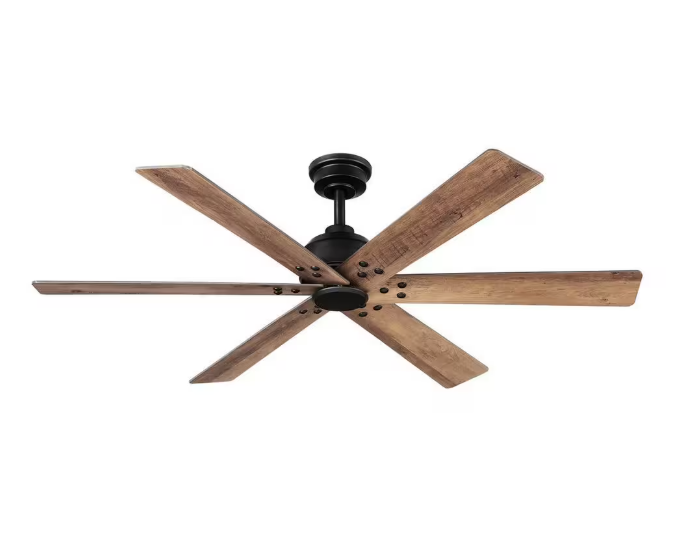 Home Decorators Collection Cortaine 54 in. Indoor/Outdoor Matte Black Ceiling Fan with DC Motor and Remote Control Included