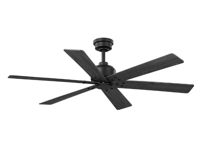 Home Decorators Collection Cortaine 54 in. Indoor/Outdoor Matte Black Ceiling Fan with DC Motor and Remote Control Included