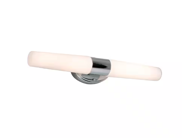 Hampton Bay Rosepine 24 in. 1-Light Chrome Integrated LED Modern Bathroom Vanity Light Bar