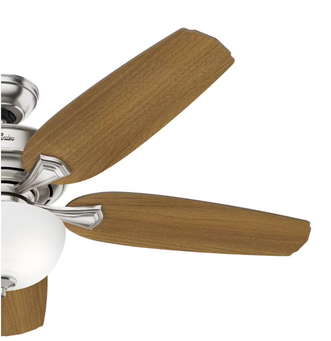 Hunter Channing 54 in. Hunter Express Indoor Brushed Nickel Ceiling Fan with Remote and Light Kit Included