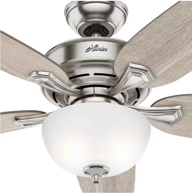 Hunter Channing 54 in. Hunter Express Indoor Brushed Nickel Ceiling Fan with Remote and Light Kit Included