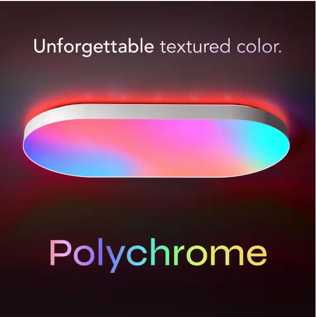 LIFX 26 in. Oval Capsule Smart White Multi-Color WiFi Selectable LED Flush Mount Ceiling Light Works Alexa/Hey Google/HomeKit