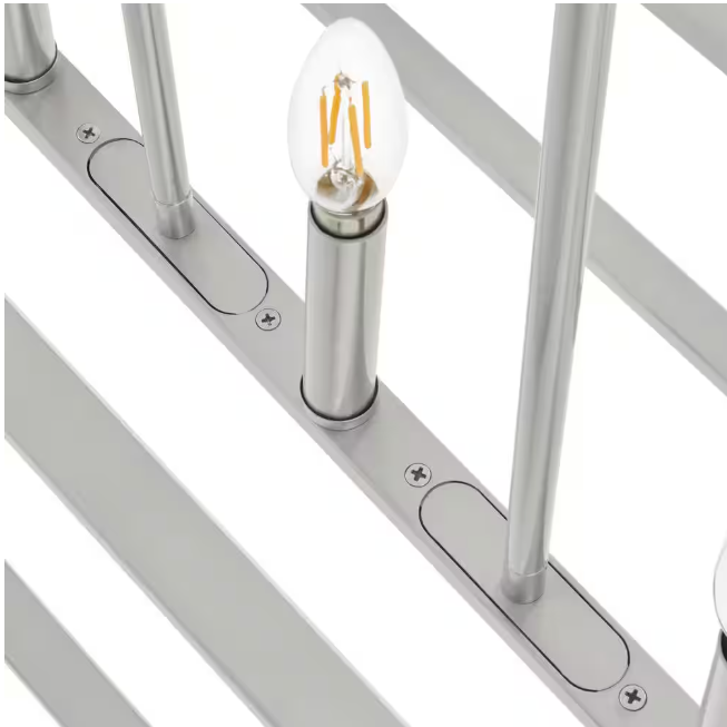 Home Decorators Collection Crestview 34 in. 5-Light Brushed Nickel Transitional Linear Chandelier
