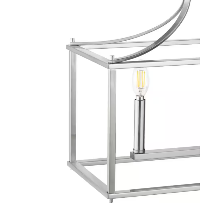 Home Decorators Collection Crestview 34 in. 5-Light Brushed Nickel Transitional Linear Chandelier