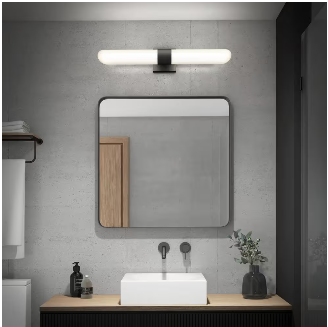 Artika Wilton 27 in. 1 Light Black Modern Integrated LED 5 CCT Vanity Light Bar for Bathroom