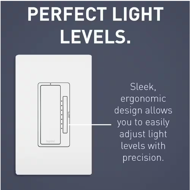 Legrand radiant 450W Multi-Location Master Rocker Dimmer for LED/CFL/Halogen/Incandescent Bulbs, White/Light Almond/Ivory