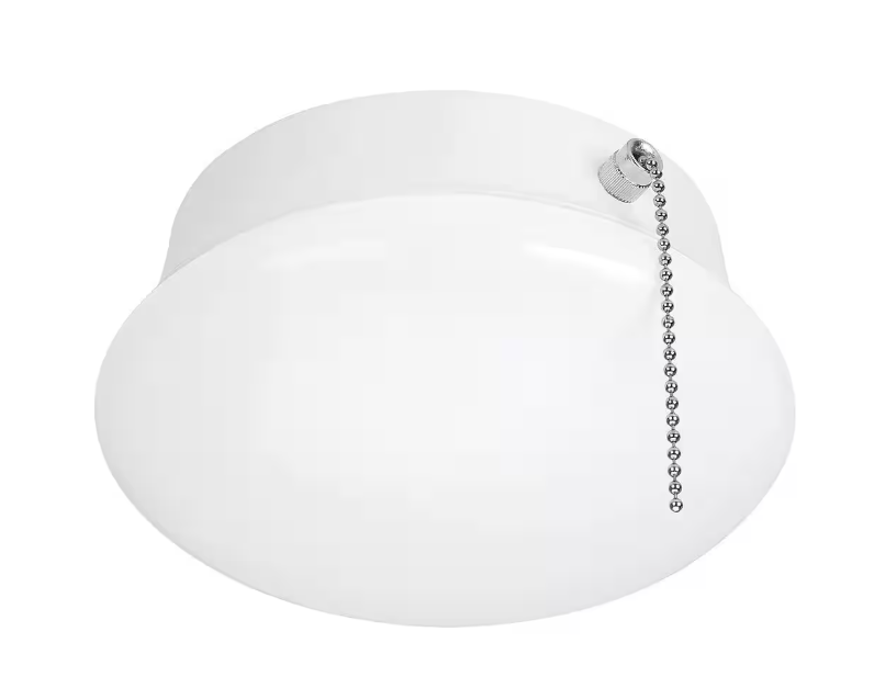 Commercial Electric Spin Light 7 in. Closet Light with Pull Chain LED Flush Mount Ceiling Light 830 Lumens 4000K Bright White Basement Light