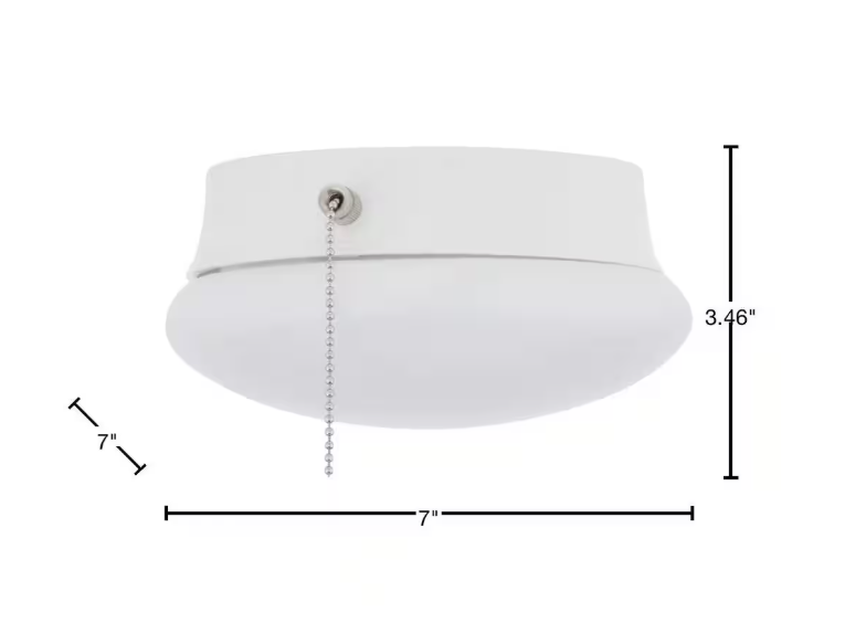 Commercial Electric Spin Light 7 in. Closet Light with Pull Chain LED Flush Mount Ceiling Light 830 Lumens 4000K Bright White Basement Light