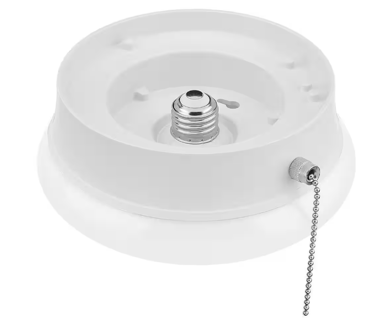 Commercial Electric Spin Light 7 in. Closet Light with Pull Chain LED Flush Mount Ceiling Light 830 Lumens 4000K Bright White Basement Light