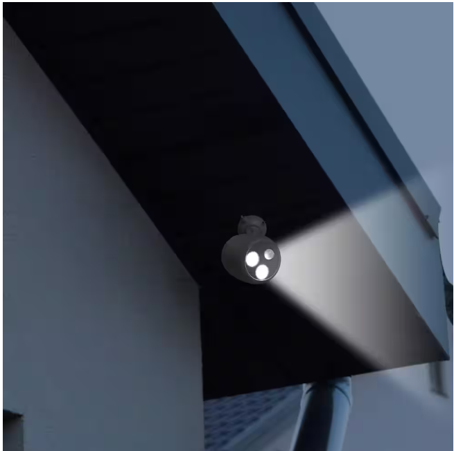 Defiant 450-Lumen Battery Powered 120-Degree Black Motion Activated Integrated LED Flood Light (2-Pack)