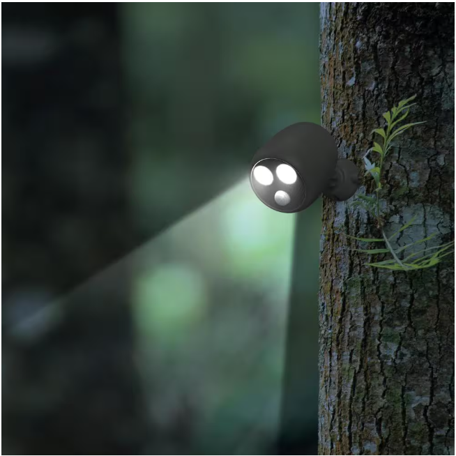 Defiant 450-Lumen Battery Powered 120-Degree Black Motion Activated Integrated LED Flood Light (2-Pack)