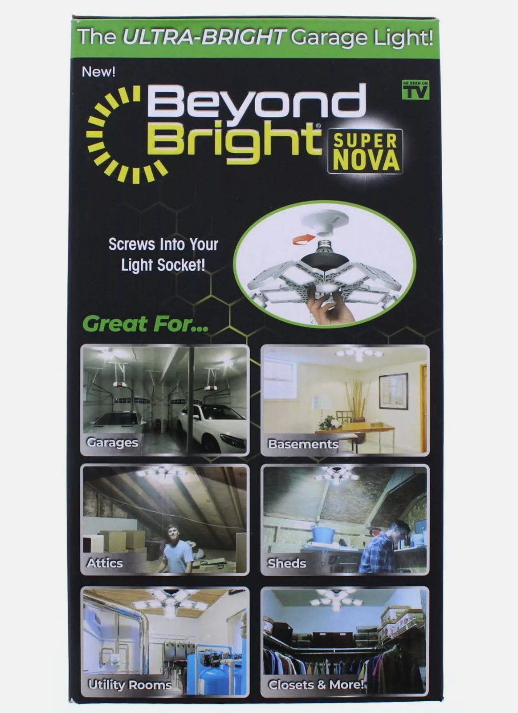 BEYOND BRIGHT 60-Watt Ultra Bright LED Light Bulb 6500K with 10 Adjustable Light Panels