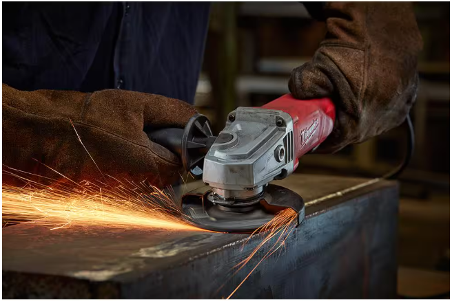 Milwaukee 7 Amp Corded 4-1/2 in. Small Angle Grinder with Sliding Lock-On Switch