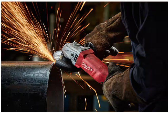 Milwaukee 7 Amp Corded 4-1/2 in. Small Angle Grinder with Sliding Lock-On Switch