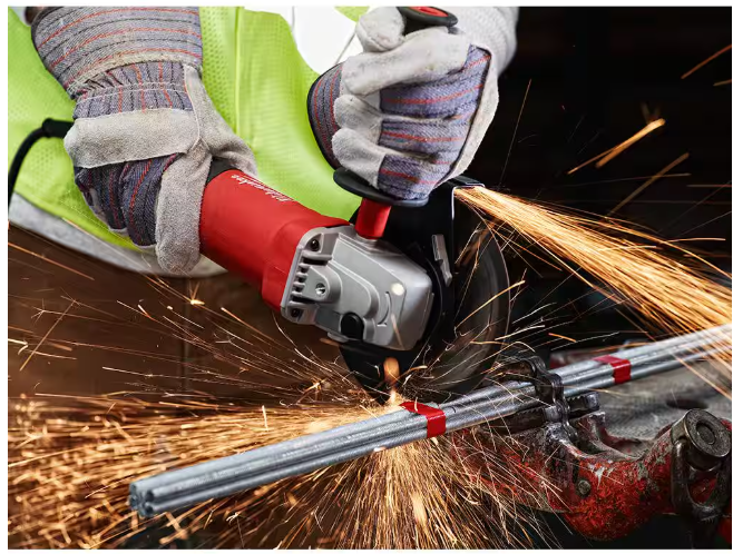 Milwaukee 7 Amp Corded 4-1/2 in. Small Angle Grinder with Sliding Lock-On Switch