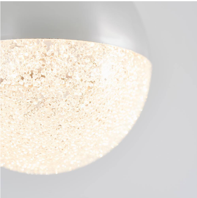 Artika Glitzer 6.5-Watt 1 Light Chrome Modern Integrated LED Mini Pendant Light Fixture for Kitchen Island