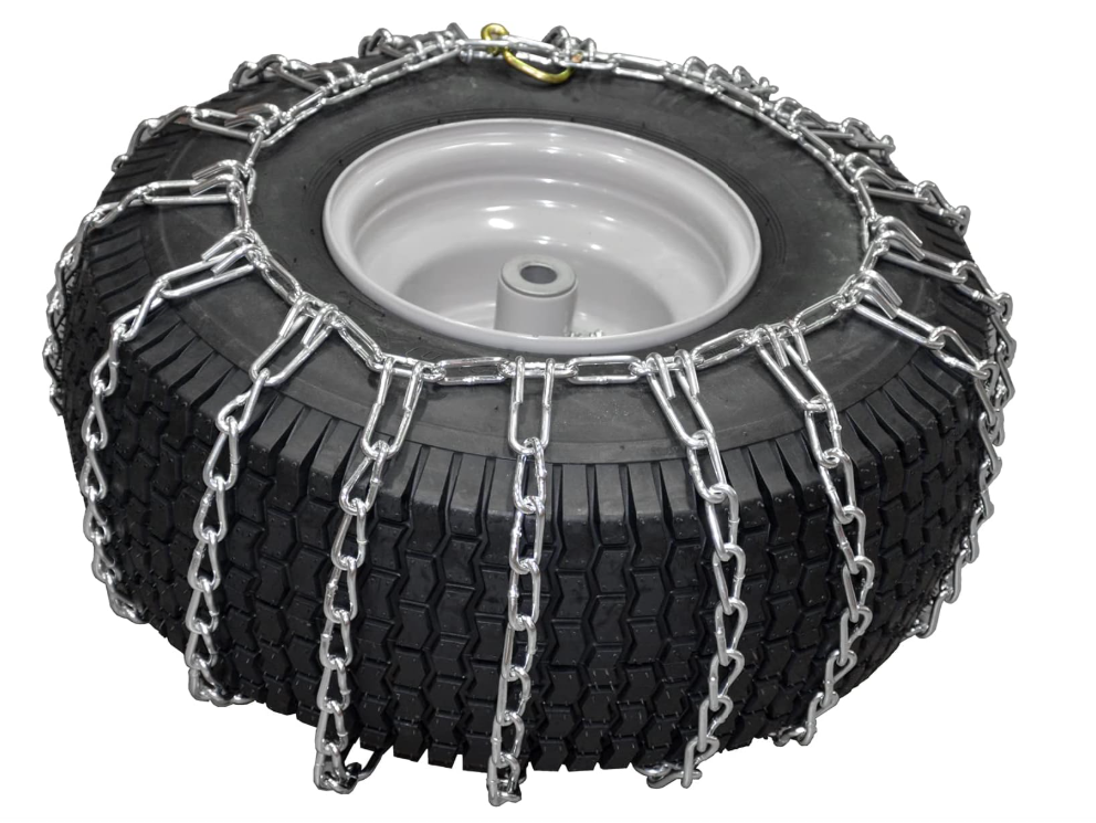 OakTen Set of 2 16x6.5x8 Tire Chains for Lawn Garden Tractors Mowers and Rider, 2-Link Lawn Tractors Tire Chains