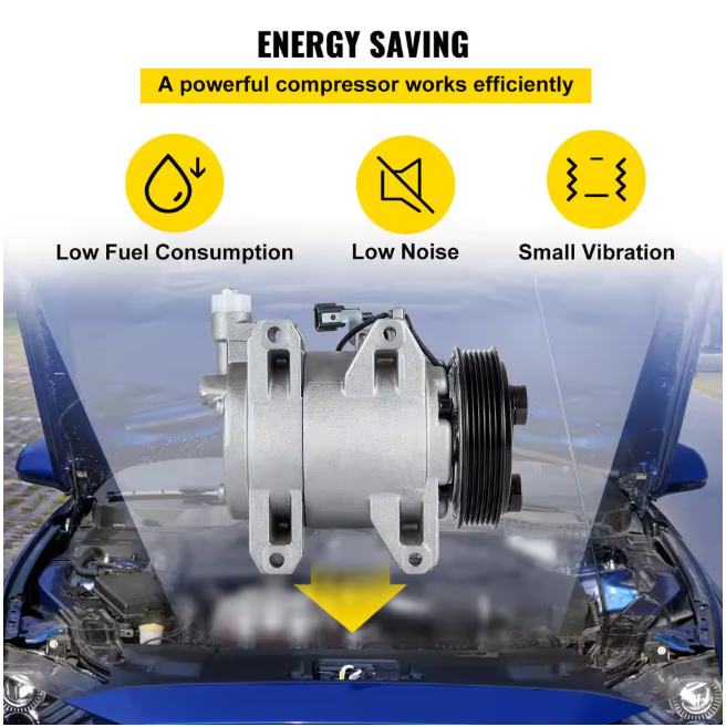 VEVOR AC Compressor 78,363 Front Air Conditioning Compressor A/C Compressor for 2000-2014 Cadillac Chevy GMC Hummer
