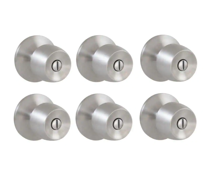 Defiant Brandywine Stainless Steel Bed/Bath Door Knob (6-Pack)