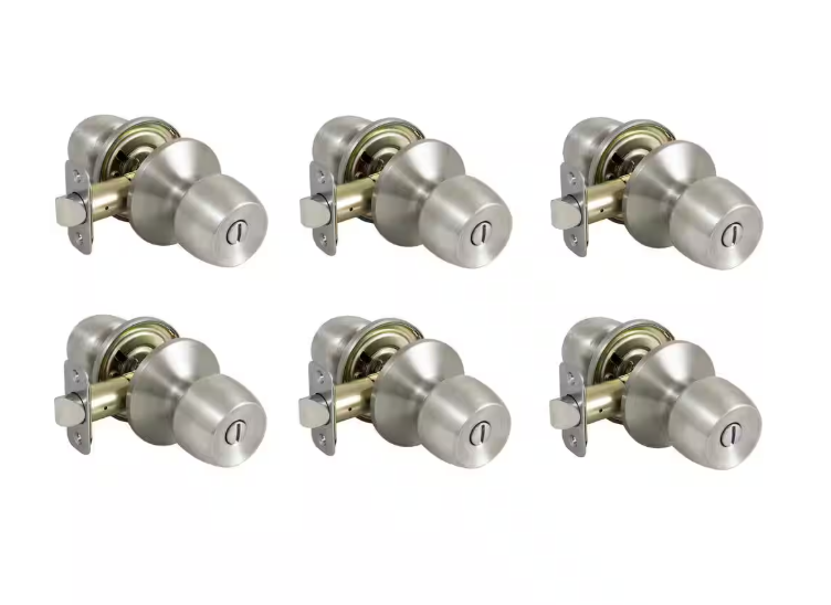 Defiant Brandywine Stainless Steel Bed/Bath Door Knob (6-Pack)