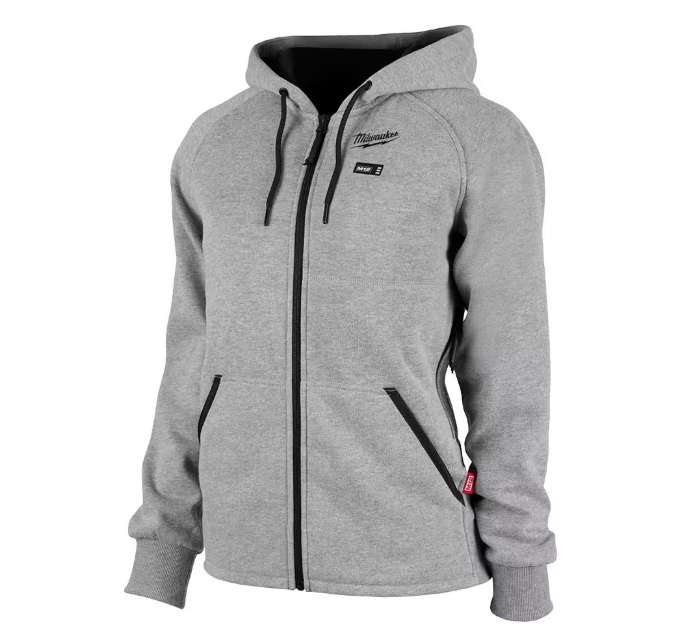Milwaukee Women's Large M12 12-Volt Lithium-Ion Cordless Gray Heated Jacket Hoodie Kit with (1) 2.0 Ah Battery and Charger