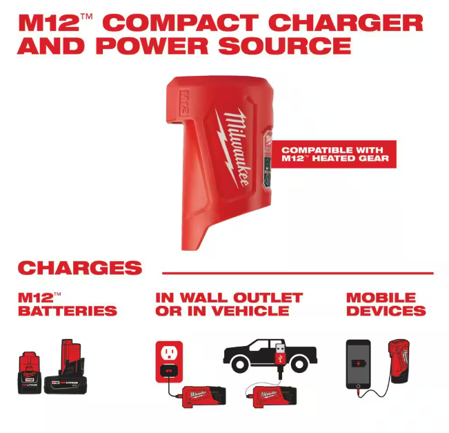 Milwaukee Men's 2X-Large M12 12-Volt Lithium-Ion Cordless Gray Heated Jacket Hoodie Kit with (1) 2.0 Ah Battery and Charger