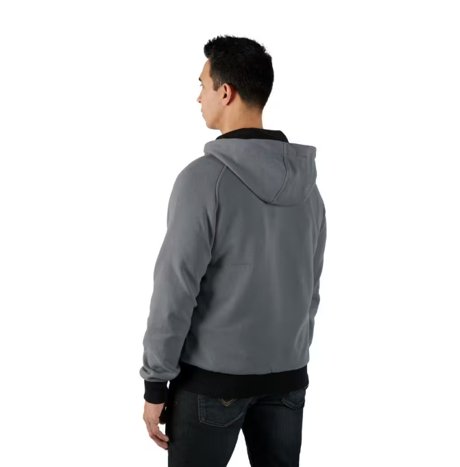 Milwaukee Men's 2X-Large M12 12-Volt Lithium-Ion Cordless Gray Heated Jacket Hoodie Kit with (1) 2.0 Ah Battery and Charger