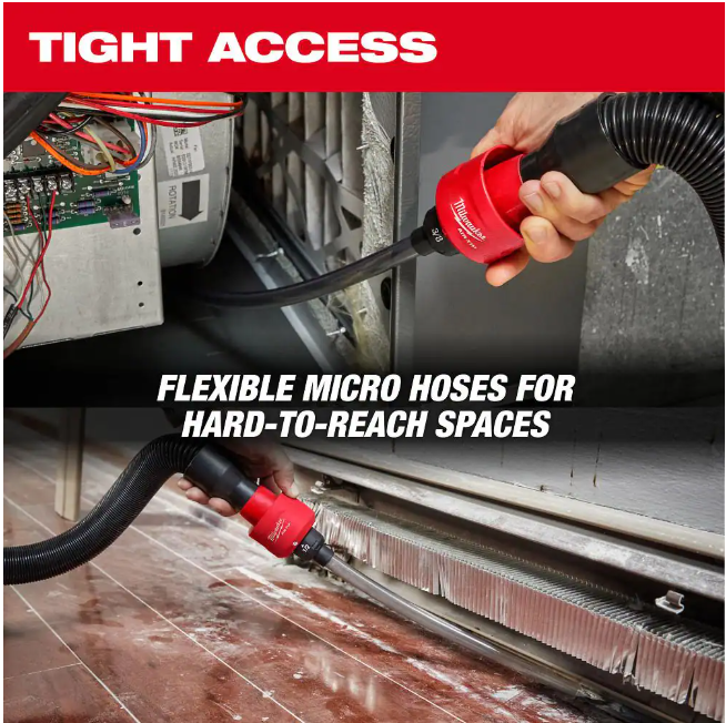 Milwaukee AIR-TIP 1-1/4 in. - 2-1/2 in. Long Reach Flexible Hose Set Wet/Dry Shop Vacuum Attachment (5-Piece)
