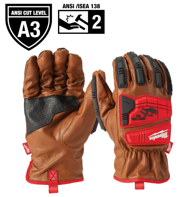 Milwaukee Large Level 3 Cut Resistant Goatskin Leather Impact Gloves