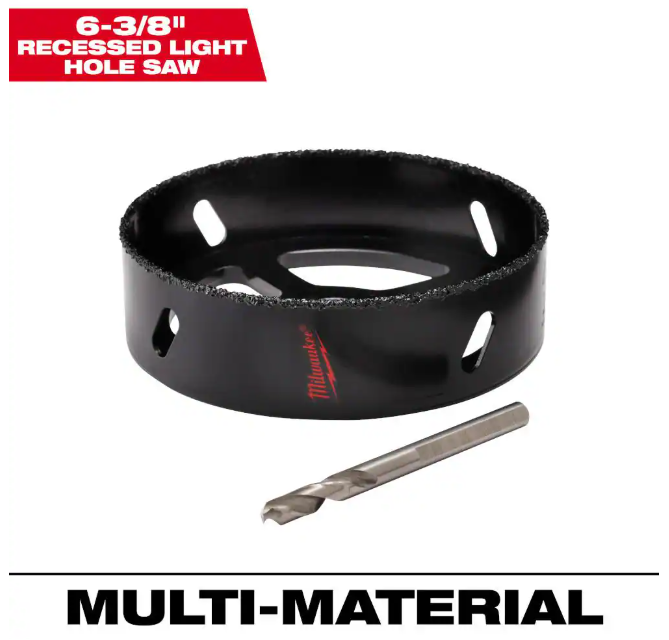 Milwaukee 6-3/8 in. Carbide Recessed Light Hole Saw With Pilot Bit