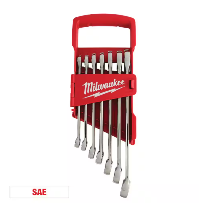 Milwaukee Combination SAE Wrench Mechanics Tool Set (7-Piece)