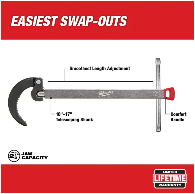 Milwaukee 2.5 in. Basin Wrench