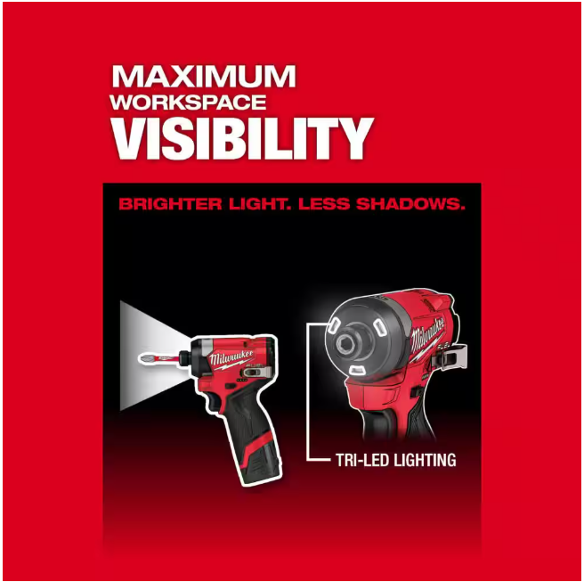 Milwaukee M12 FUEL 12V Lithium-Ion Brushless Cordless 1/4 in. Hex Impact Driver (Tool-Only)