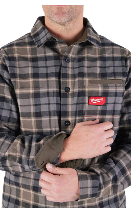 Milwaukee Men's X-Large Gray GRIDIRON Flannel Shirt