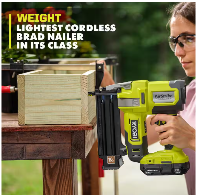 RYOBI ONE+ 18V 18-Gauge Cordless AirStrike Brad Nailer (Tool Only)