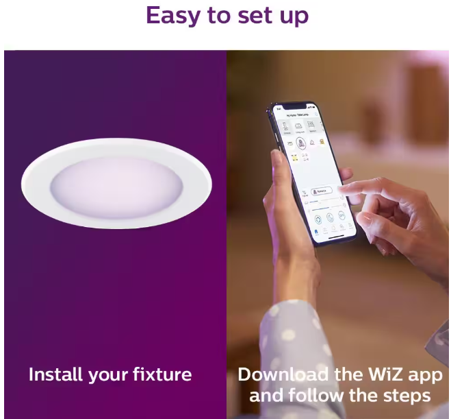 Philips 5 in. /6 in. Integrated LED Color Changing 85-Watt Equivalent Dimmable Smart Wi-Fi Wiz Recessed Light Kit (1-Pack)