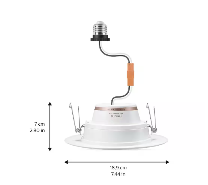 Philips 5 in. /6 in. Integrated LED Color Changing 85-Watt Equivalent Dimmable Smart Wi-Fi Wiz Recessed Light Kit (1-Pack)