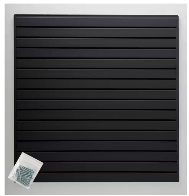 Jifram Easy Living 4 ft. x 4 ft. or 8 ft. x 2 ft. Black Plastic Slat Wall Kit