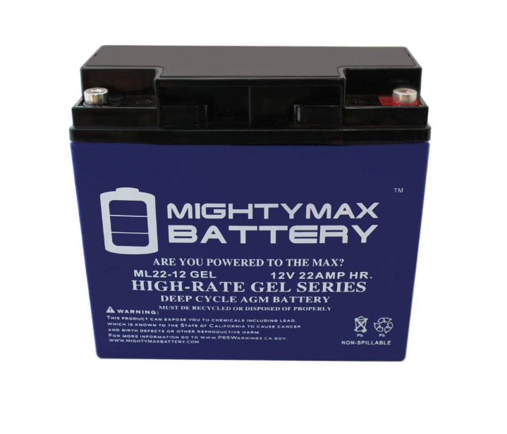 MIGHTY MAX BATTERY 12V 22AH GEL Battery Replacement for Kung Long WP22-12NE - 2 Pack