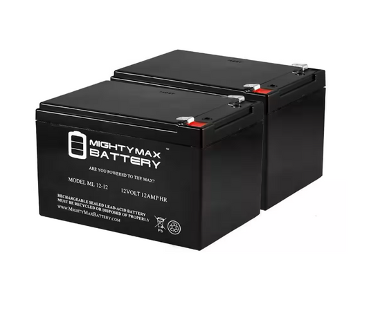 MIGHTY MAX BATTERY 12V 12AH Battery for Buzzaround XL Scooter GB116 GB117 - 2 Pack