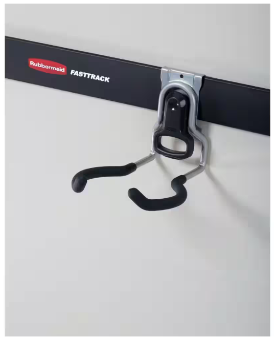 (3-Pack) Rubbermaid Fasttrack Power Tool Holder Utility Hook, 50 lbs. Capacity, Wall Mounted Storage and Organization System for Home/Garage