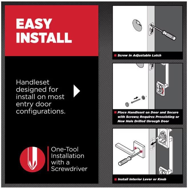 Kwikset San Clemente Matte Black Door Handleset with Halifax Square Door Handle with Microban Antimicrobial Technology
