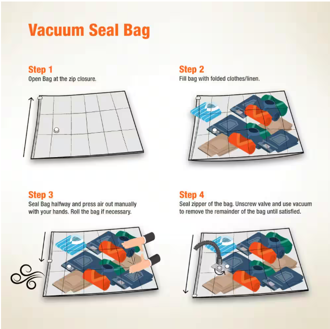 Pratt Retail Specialties Large Clear Vacuum Storage Bag 10-Pack