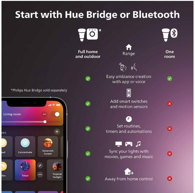 Philips Hue White Outdoor PAR38 LED 120W Equivalent Waterproof Dimmable Smart Wireless Flood Light Bulb (2 Pack)