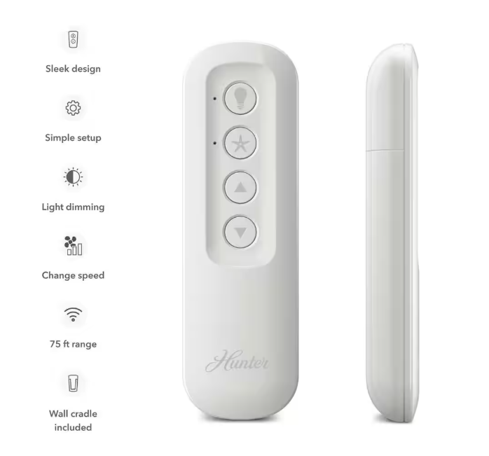 Hunter Universal 3 Speed Damp Rated Ceiling Fan Handheld Remote Control White