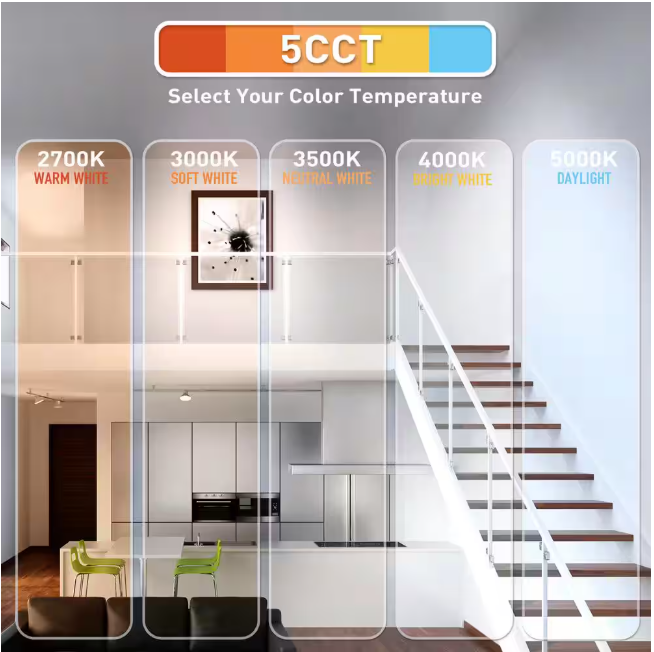 Commercial Electric Flexinstall LED 8 in. White Disklight Recessed Ceiling Light for Home with 5CCT + DuoBright Dimming