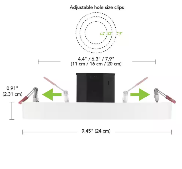 Commercial Electric Flexinstall LED 8 in. White Disklight Recessed Ceiling Light for Home with 5CCT + DuoBright Dimming